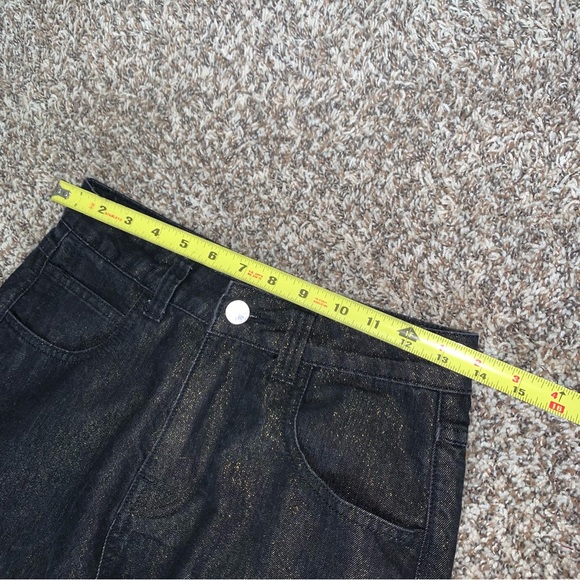 Classic Black Women's Jeans, Sparkly Gold Hue Throughout, 28” Waist - Picture 4 of 8